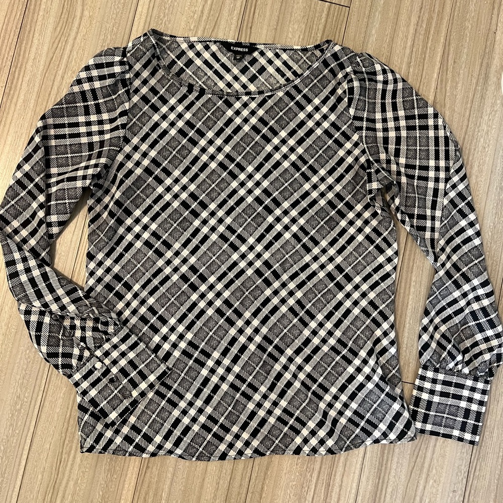New express top blouse black xs